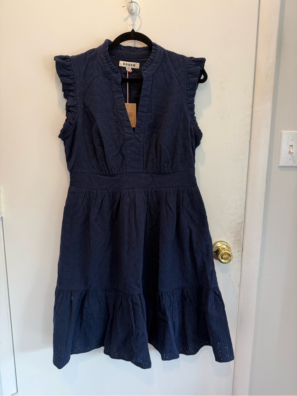 Boden Navy Blue Sleeveless Tiered Mini Dress